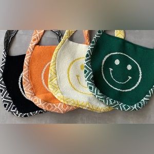 Smiley knit should bag. Can also be work as crossbody.